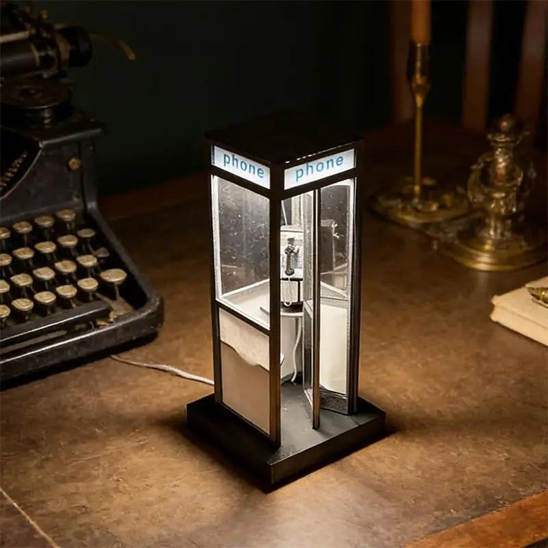 Retro Telephone Booth Table Lamp