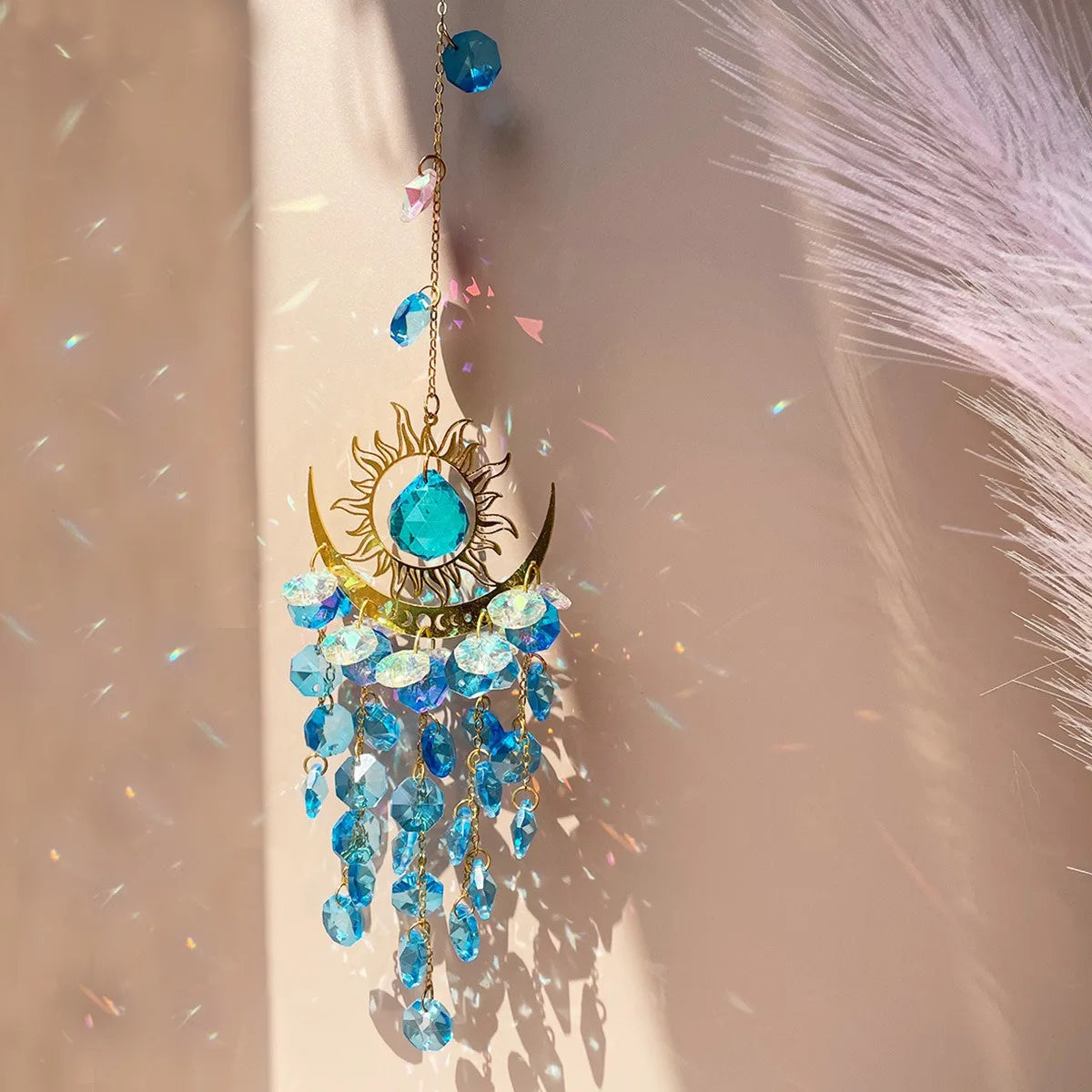 Radiant Moonlit Quartz Prism Suncatcher