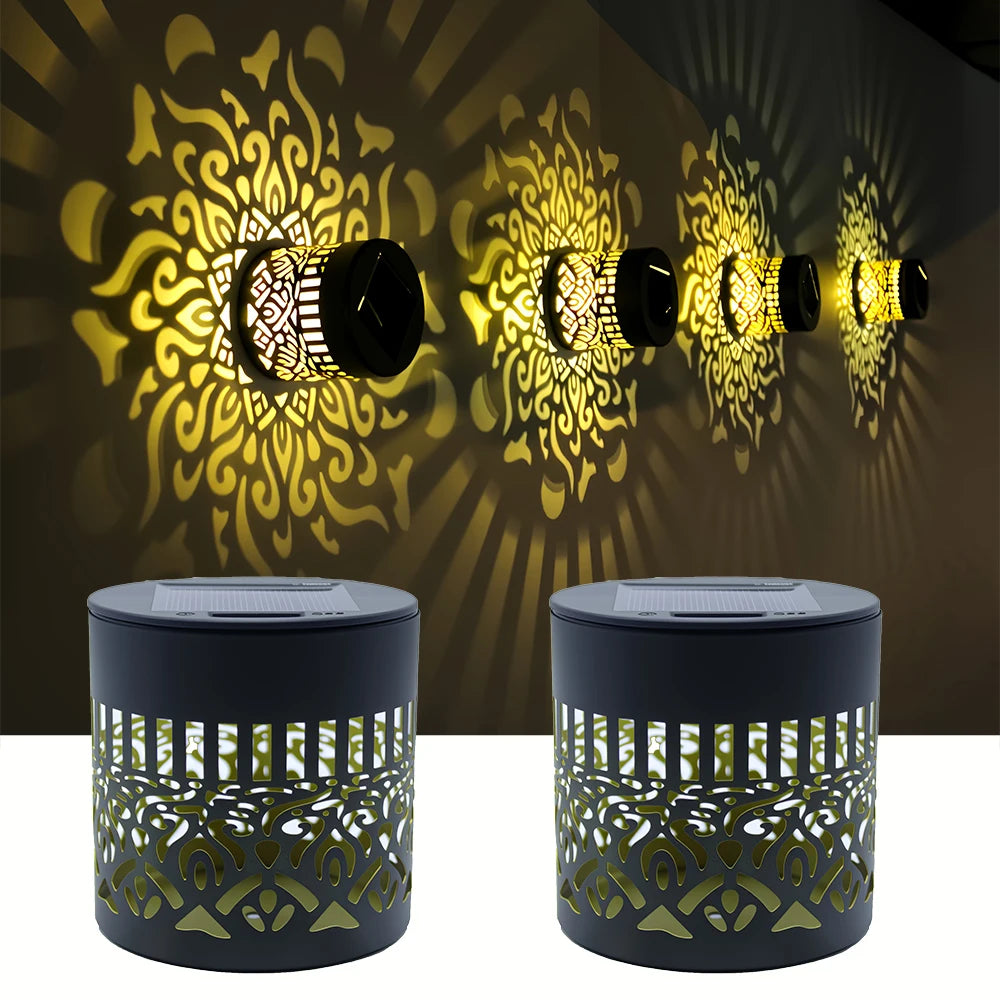 Geometric Pattern Decorative Solar Garden Wall Light