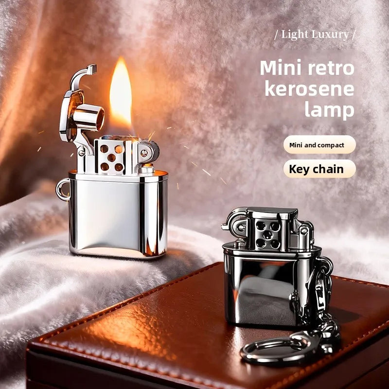 Spark Tag Metal Windproof Kerosene Keychain Lighter