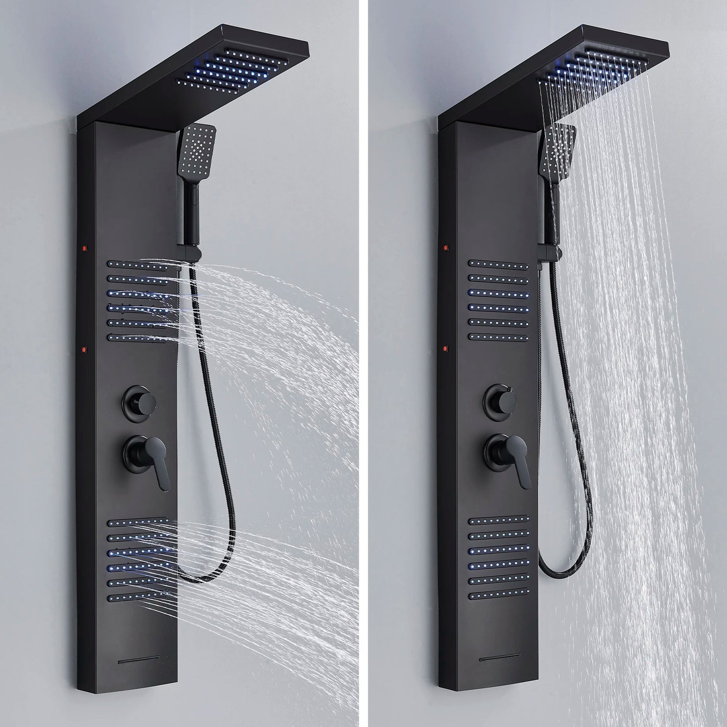 Rainfall Multi-Jet Panel Adjustable Pressure Shower Set