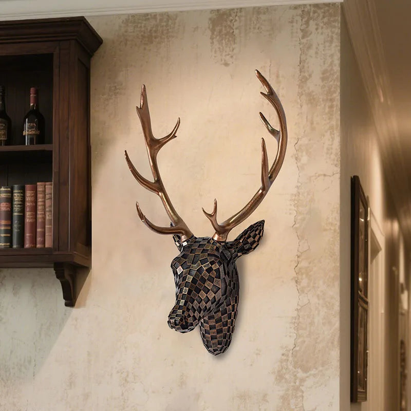 Artistic Deer Head Sculptural Wall Decor