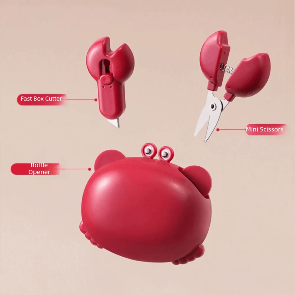 Friendly Crab Box & Bottle Opener Scissors Tool