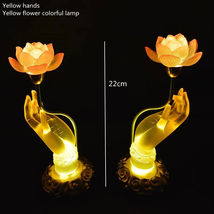 Sacred Lotus Hand Crystal Lamp