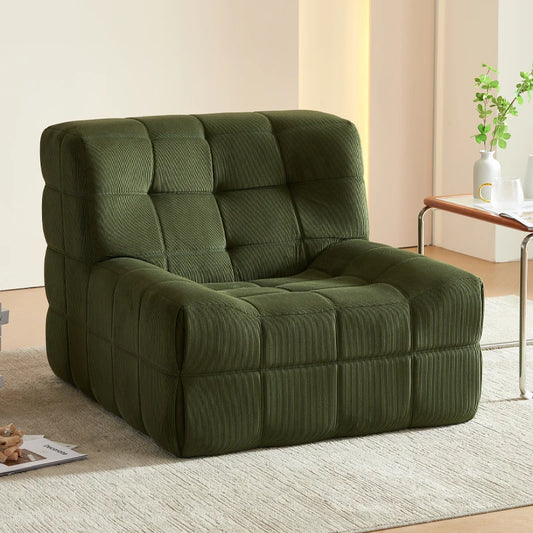 Modern Minimalist  Cube-Style Convertible Modular European Lounge Chair