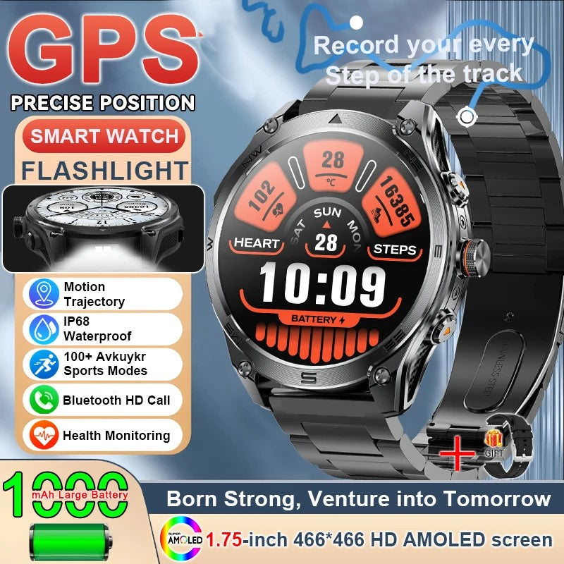 Advanced Sports GPS Waterproof Fitness Tracker Smartwatch