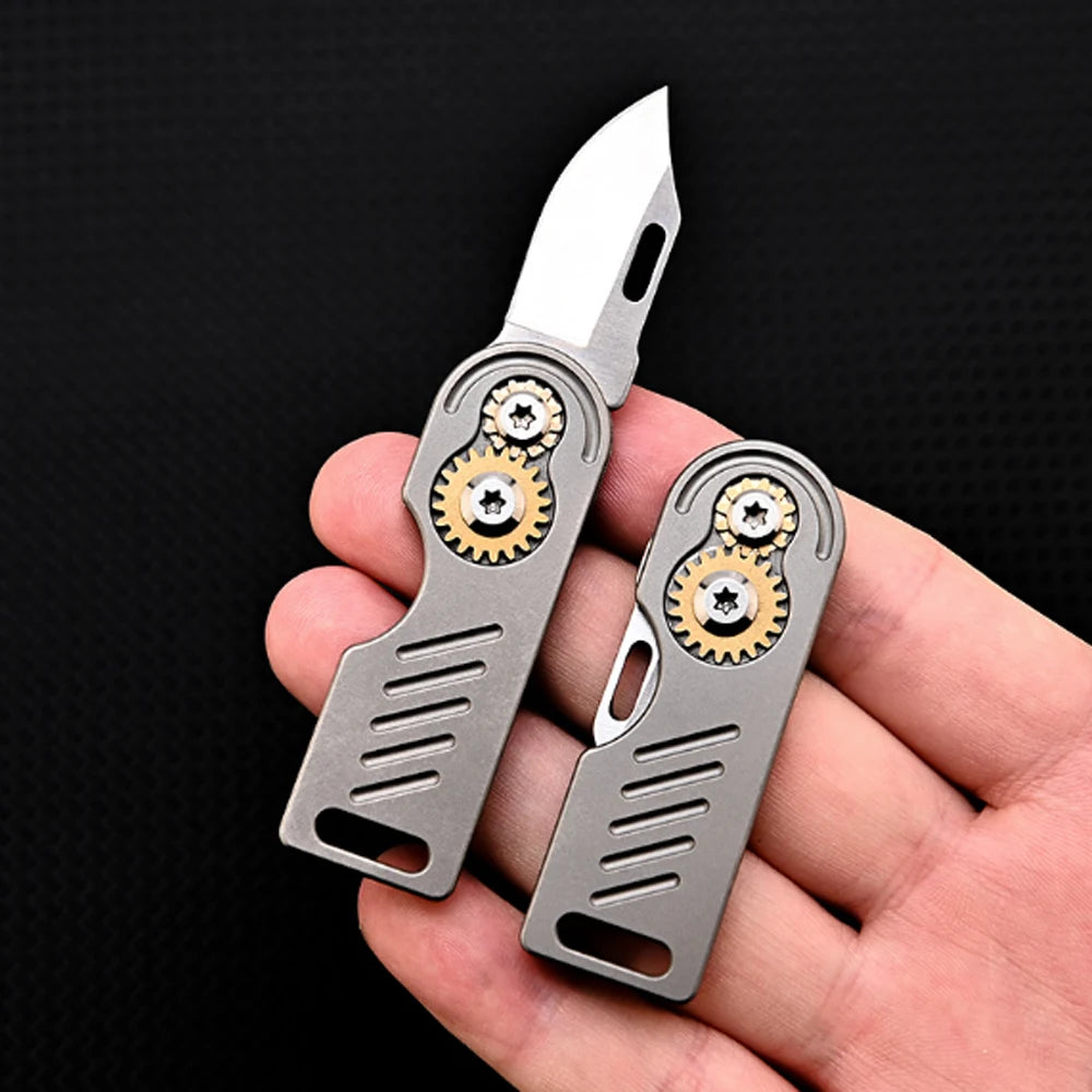 Titanium Gear Folding EDC Knife
