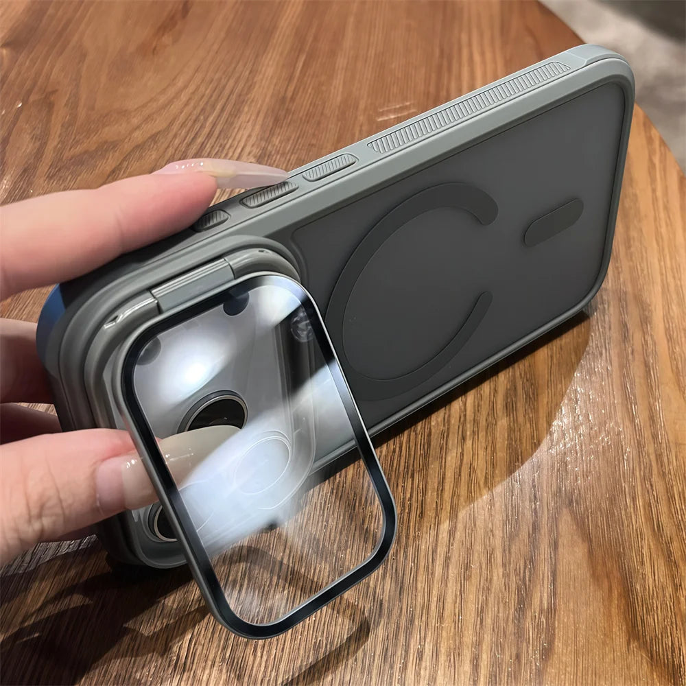 Full Lens Protection Flip Stand Magnetic iPhone Case