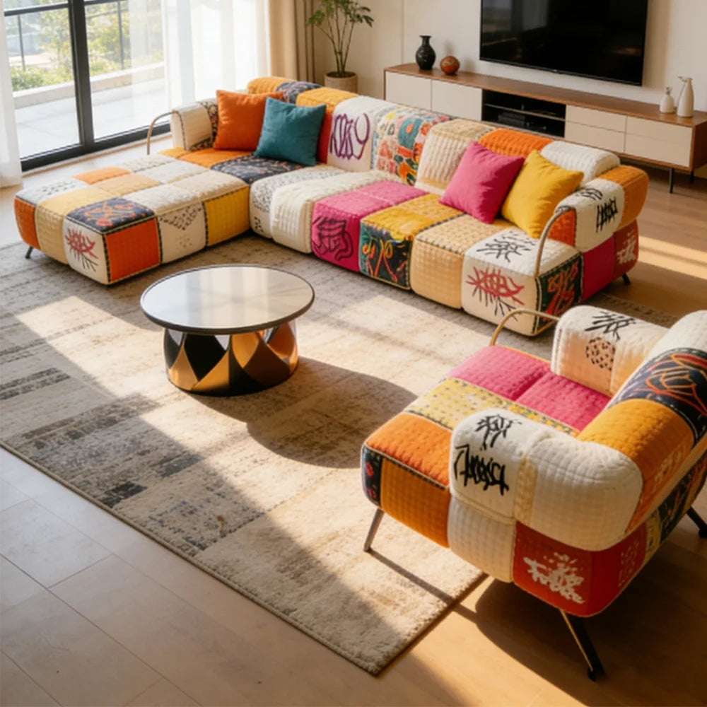 Bohema Artistic Patchwork Sectional Living Sofa