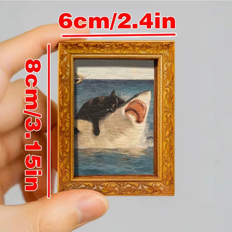 Cat vs Shark Fridge Magnet