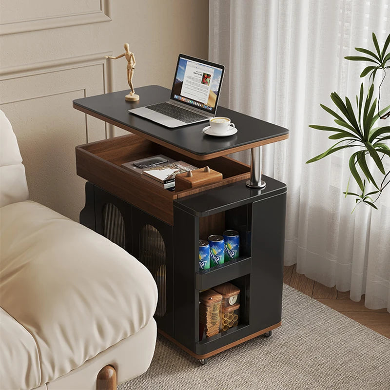 Vintage Style Lift-Top Hidden Storage Coffee Work Table