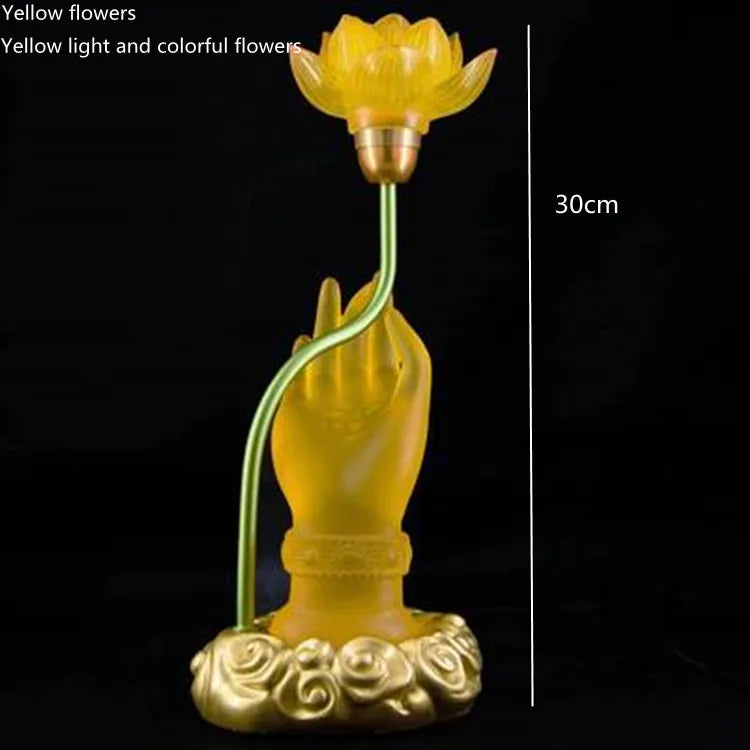 Sacred Lotus Hand Crystal Lamp