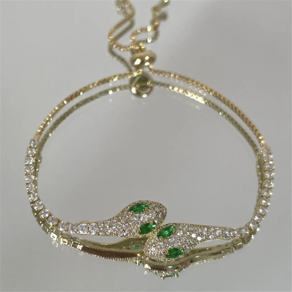 Zircon Stone Adjustable Snake Bracelet