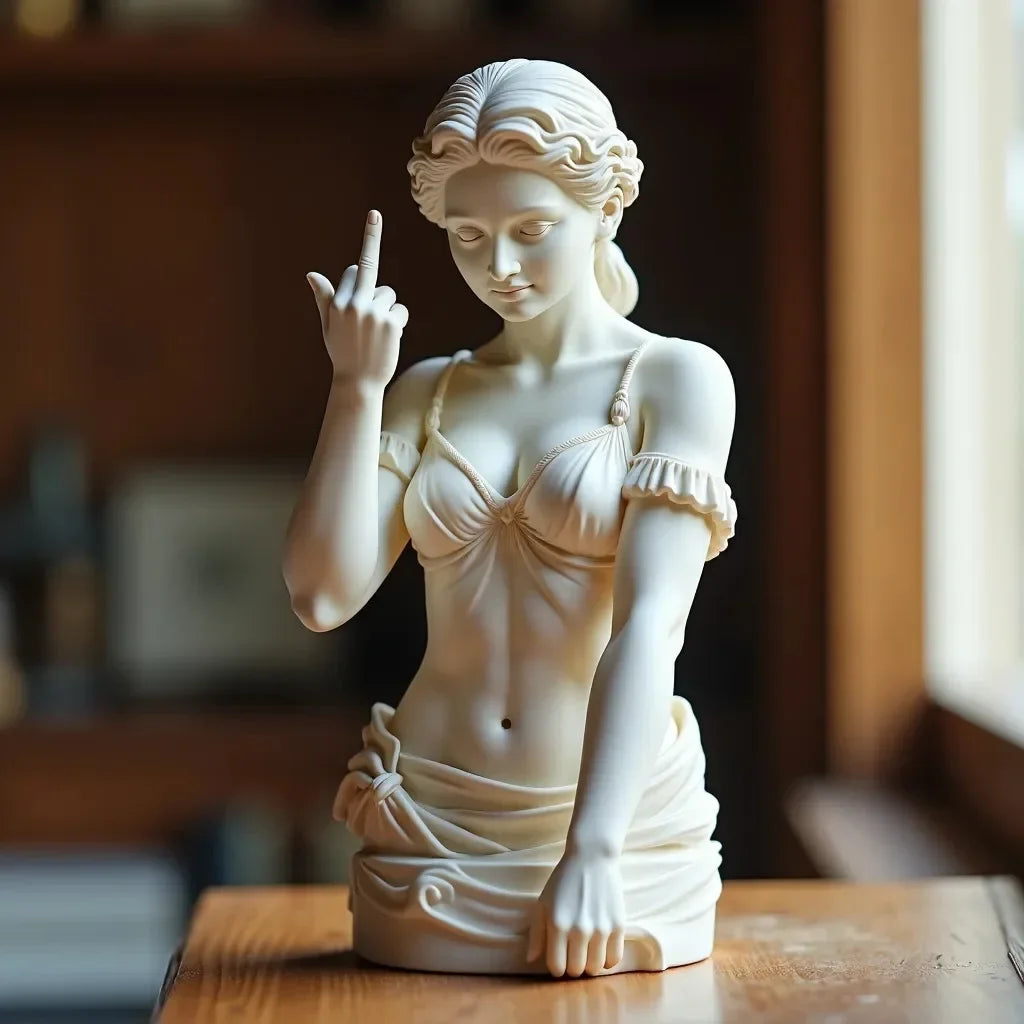 Roman Bust Middle Finger Home Decor