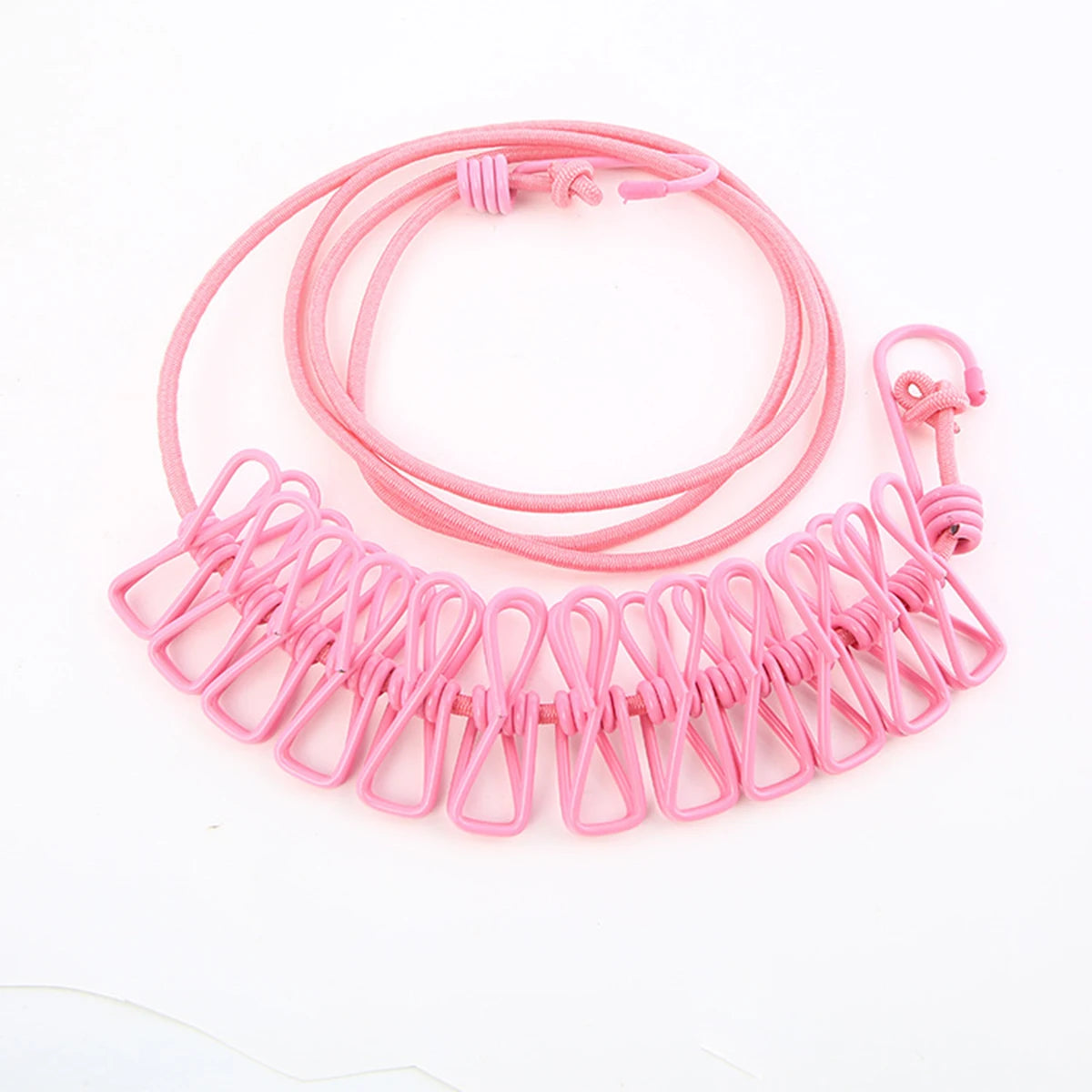 Windproof Non-Slip Elastic Multi-Clip Travel Clothesline
