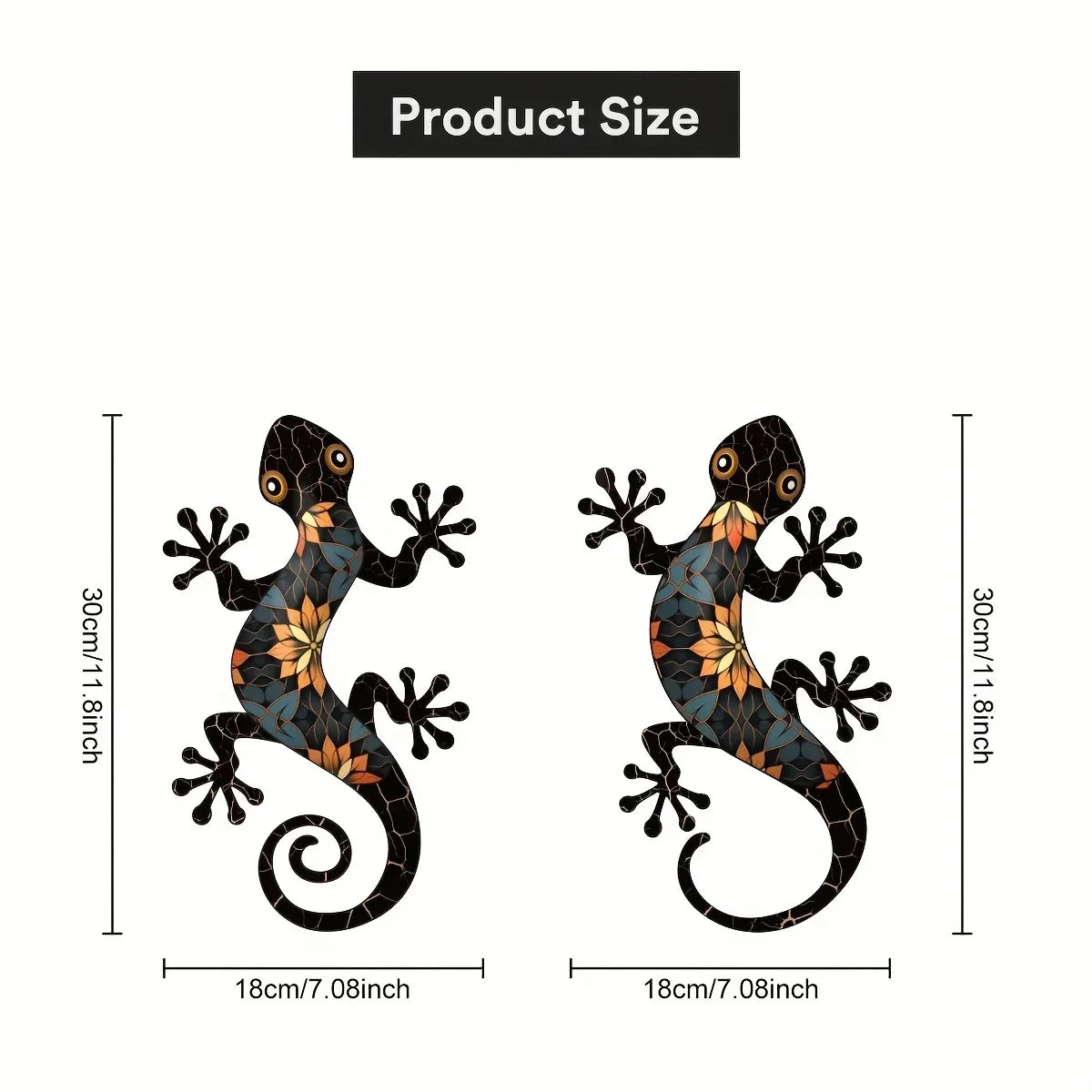 Artistic Mosaic Gecko Wall Decor