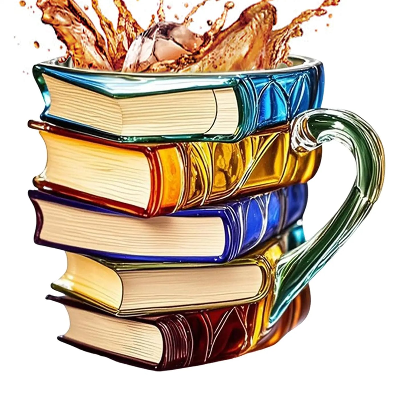 Stacked Books Shape Coffee Mug