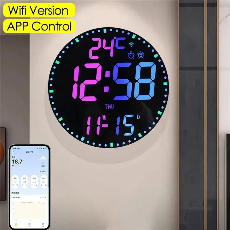 Neon Pulse Smart RGB Multifunctional Wall Clock