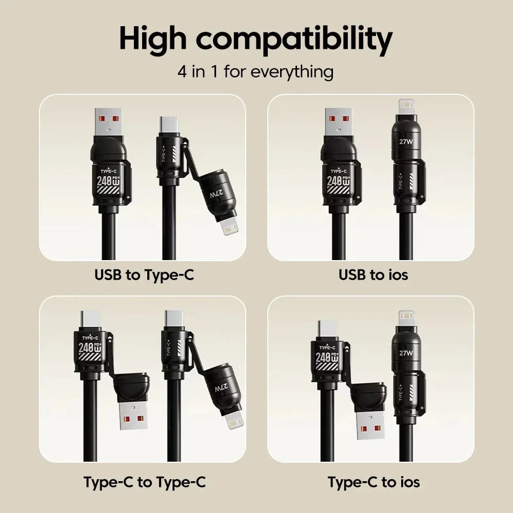4in1 Extendable Universal Fast Charging Data Cable