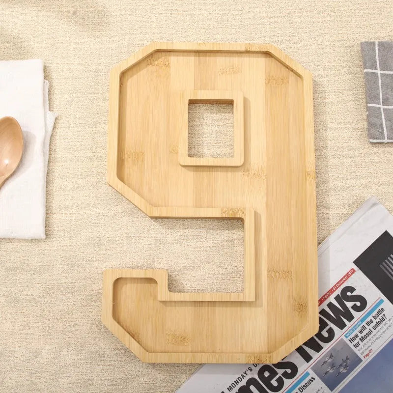 Wooden Numbers Serving Tray