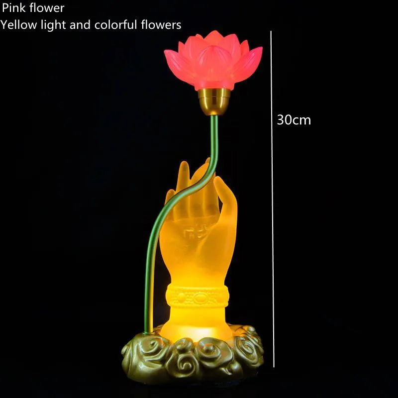 Sacred Lotus Hand Crystal Lamp