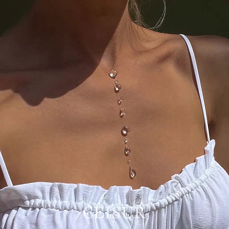 Melting Ice Floating Pendant Necklace