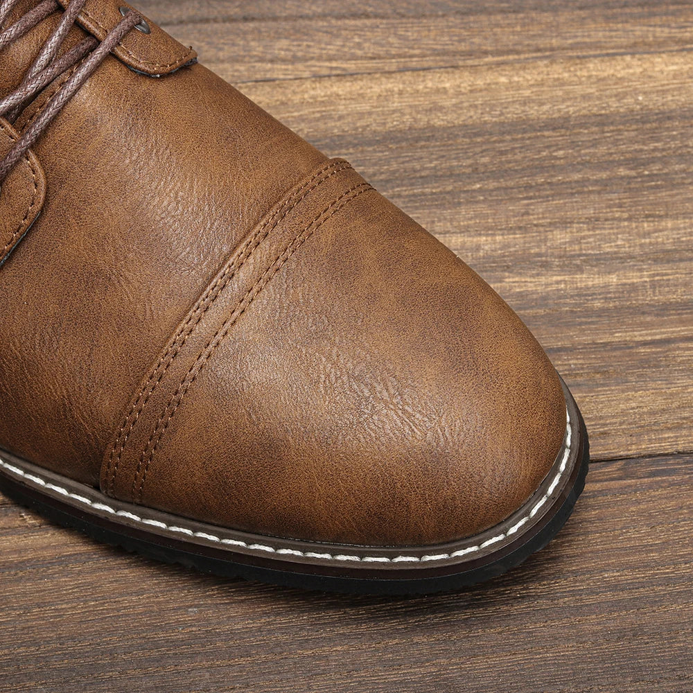 Timeless Vintage Leather Lace-Up Everyday Casual Boots