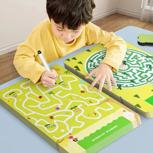 Kids Magical Reusable Maze Training Activity Book