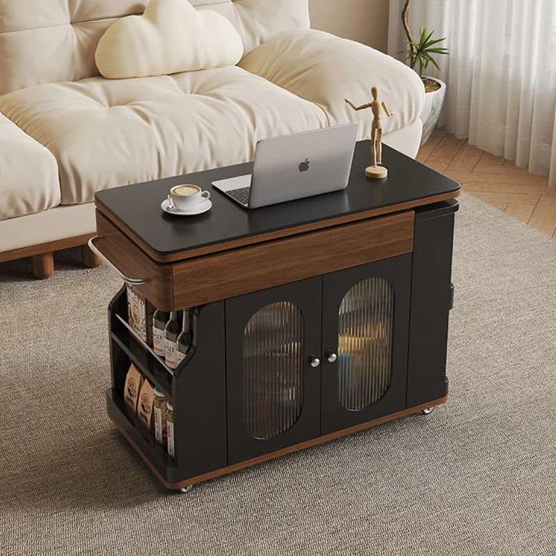 Vintage Style Lift-Top Hidden Storage Coffee Work Table