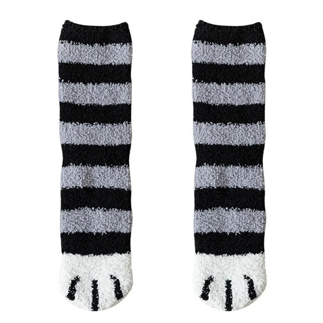 Plush Winter Cute Cat Paws Sock
