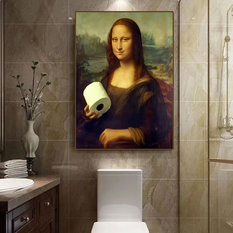 Restroom Renaissance Quirky Parody Bathroom Art Poster