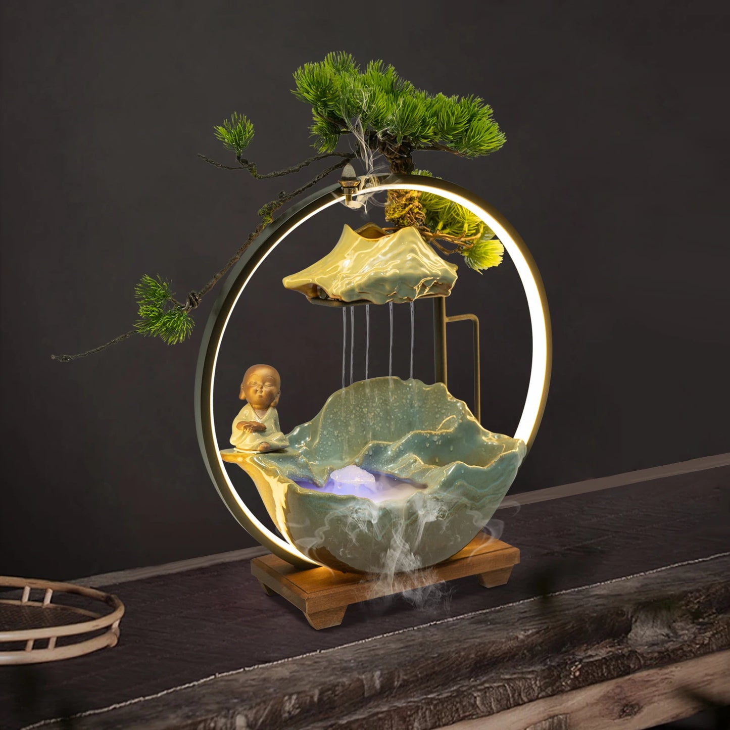 Waterfall Fortune LED Incense Burner Zen Decor