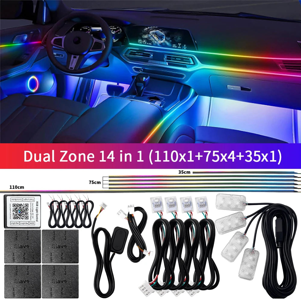 Bluetooth RGB Symphony Car Ambient Light Kit