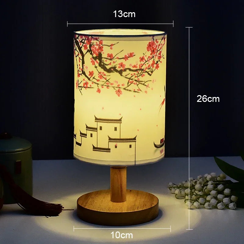 Sakura Glow Oriental Blossom Bedside Table Lamp