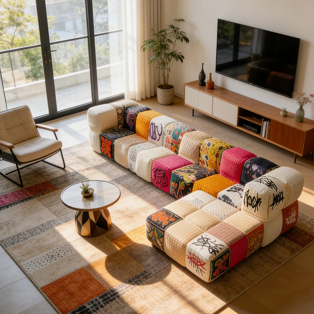 Bohema Artistic Patchwork Sectional Living Sofa