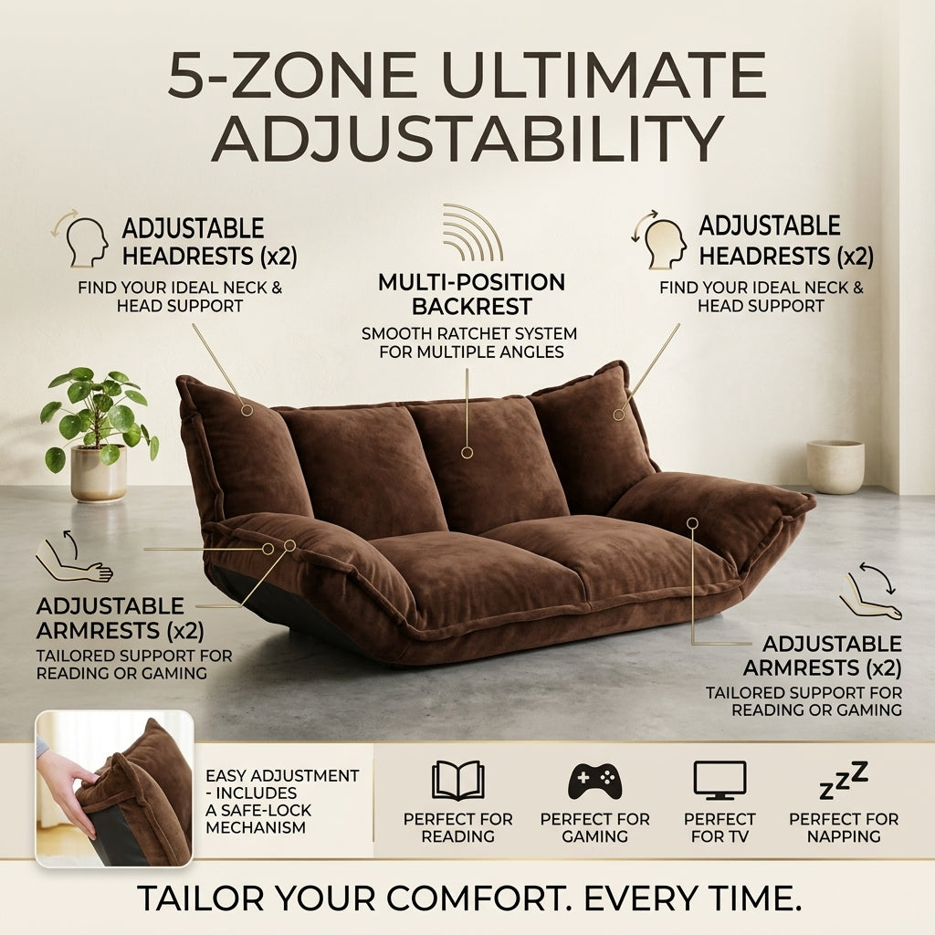 Adjustable Foldable Legless Lounge Sofa