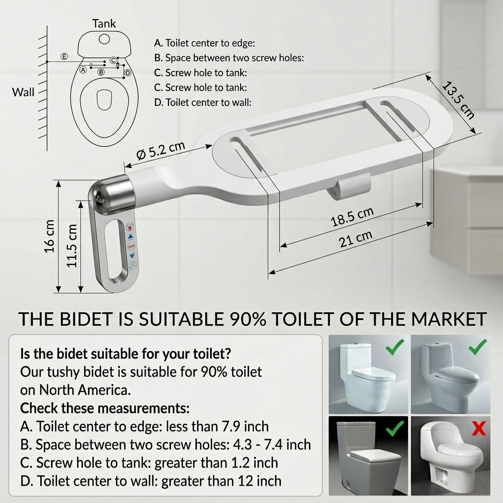 Ultra-Slim Adjustable Water Manual Bidet