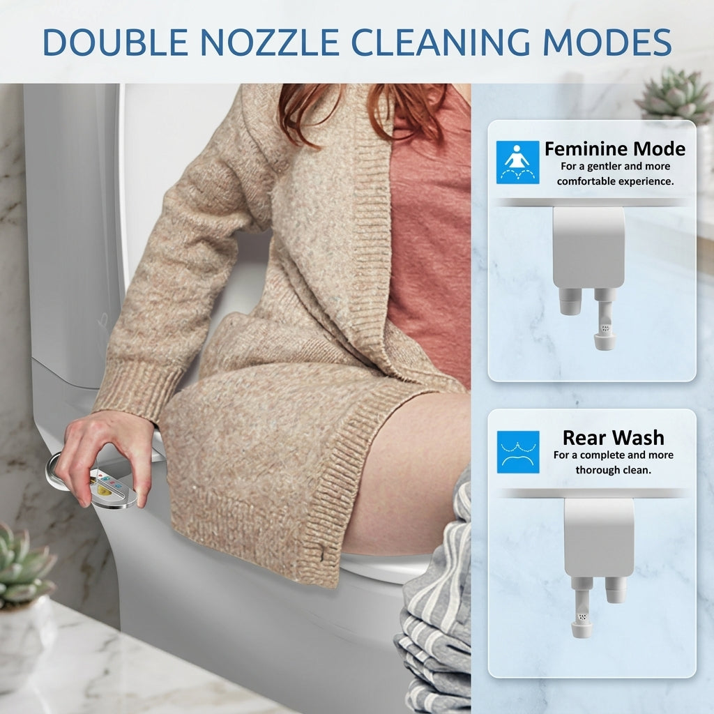 Ultra-Slim Adjustable Water Manual Bidet