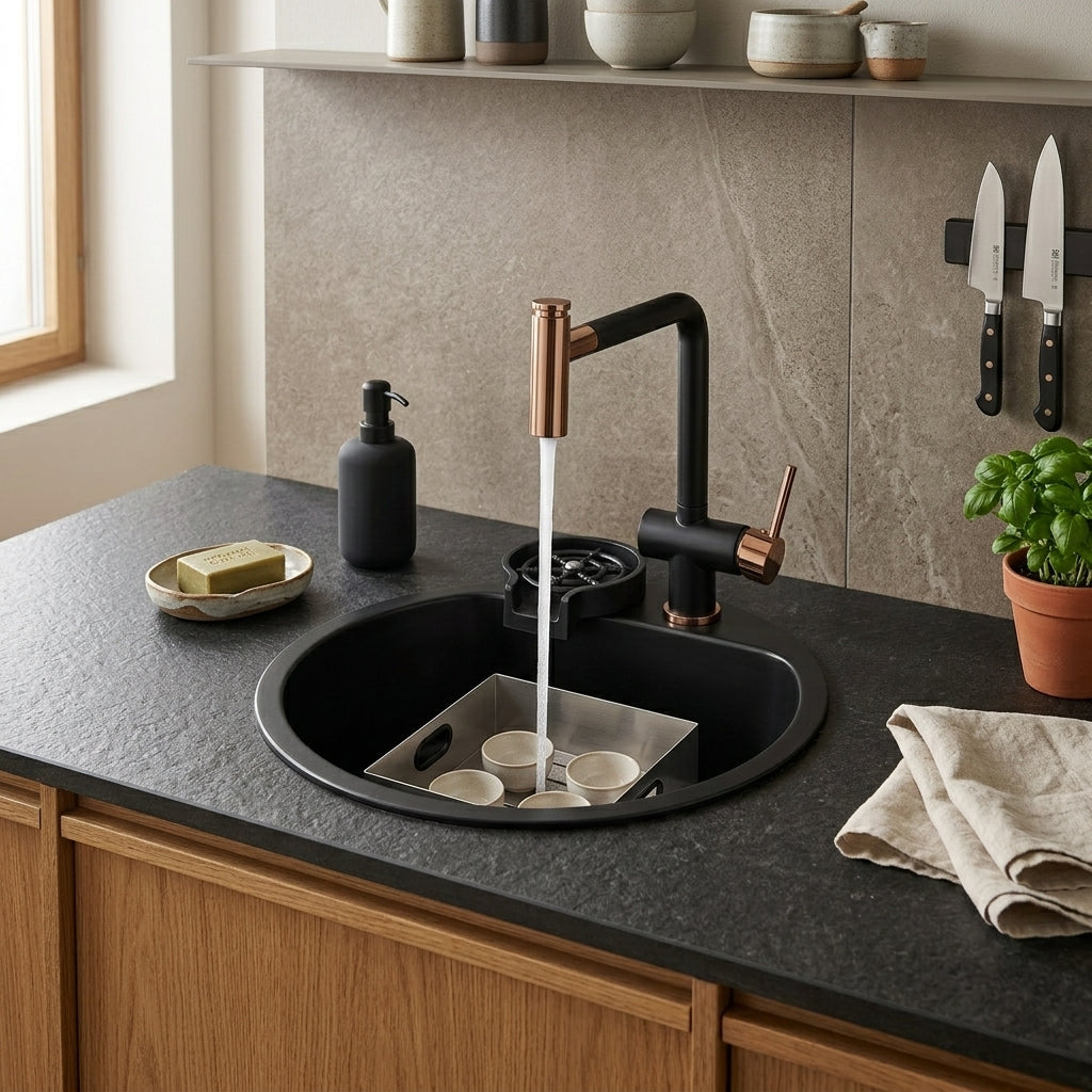 Orbico Deep-Basin Round Stainless Steel Kitchen Sink