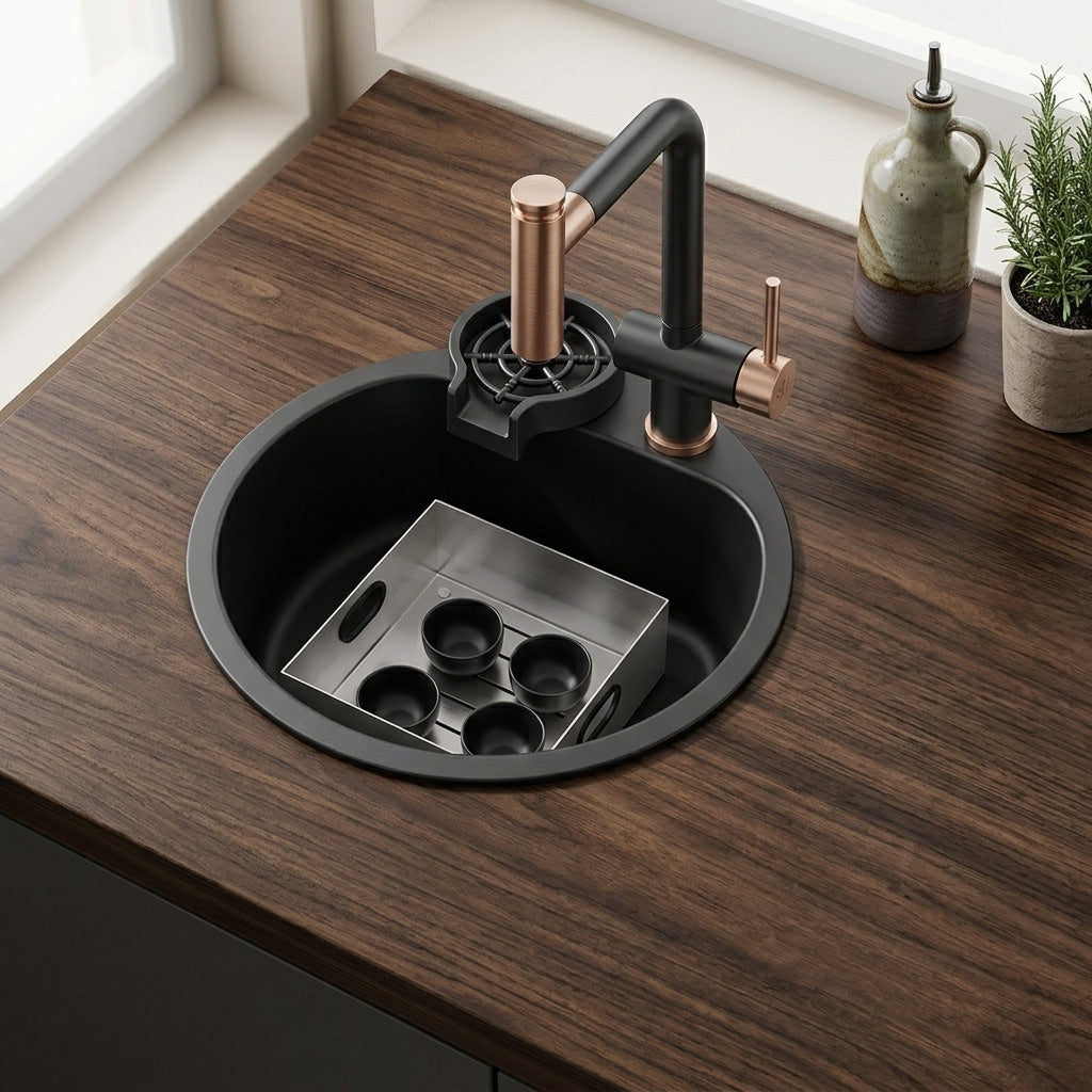 Orbico Deep-Basin Round Stainless Steel Kitchen Sink