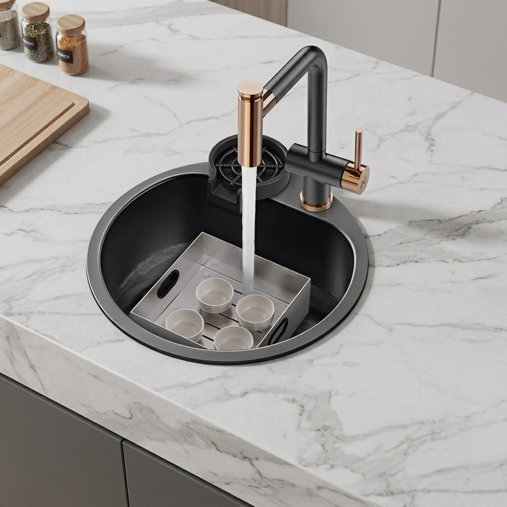 Orbico Deep-Basin Round Stainless Steel Kitchen Sink