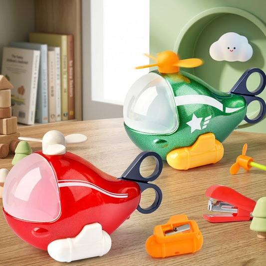 Kids Education Stationery Helicopter Storage Toy