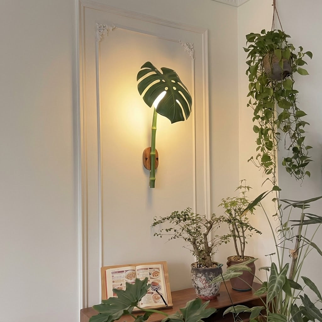 Tea Garden Outdoor Bionic Bamboo Wall Sconce Lamp