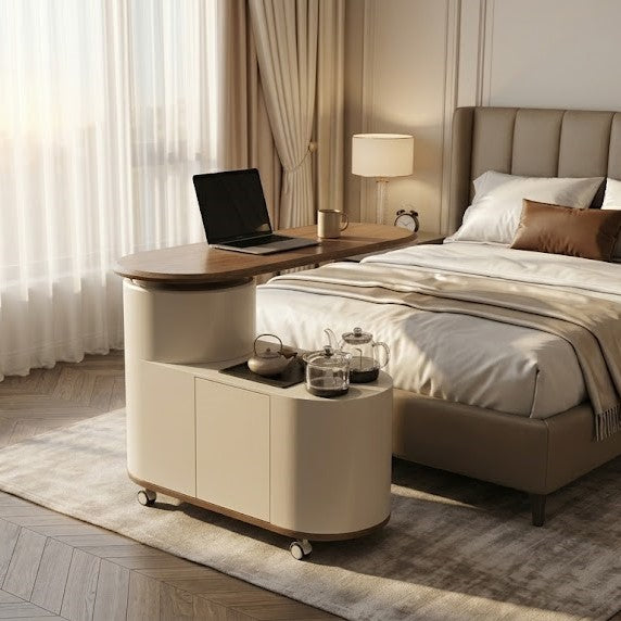 Nordic Curved Lift Top Mobile Coffee Table
