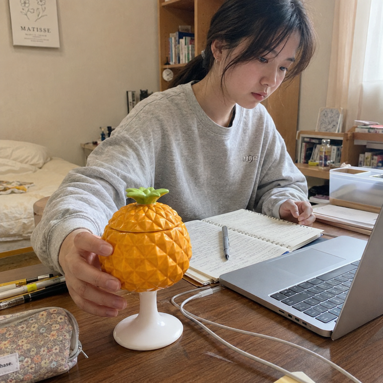Tropical Fruits Stemmed Drinking Cup
