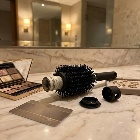 Hidden Compartment Travel Hair Brush