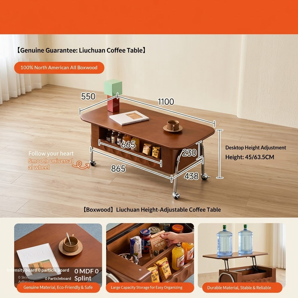 TopFlip Hidden Storage Lift Top Coffee Table
