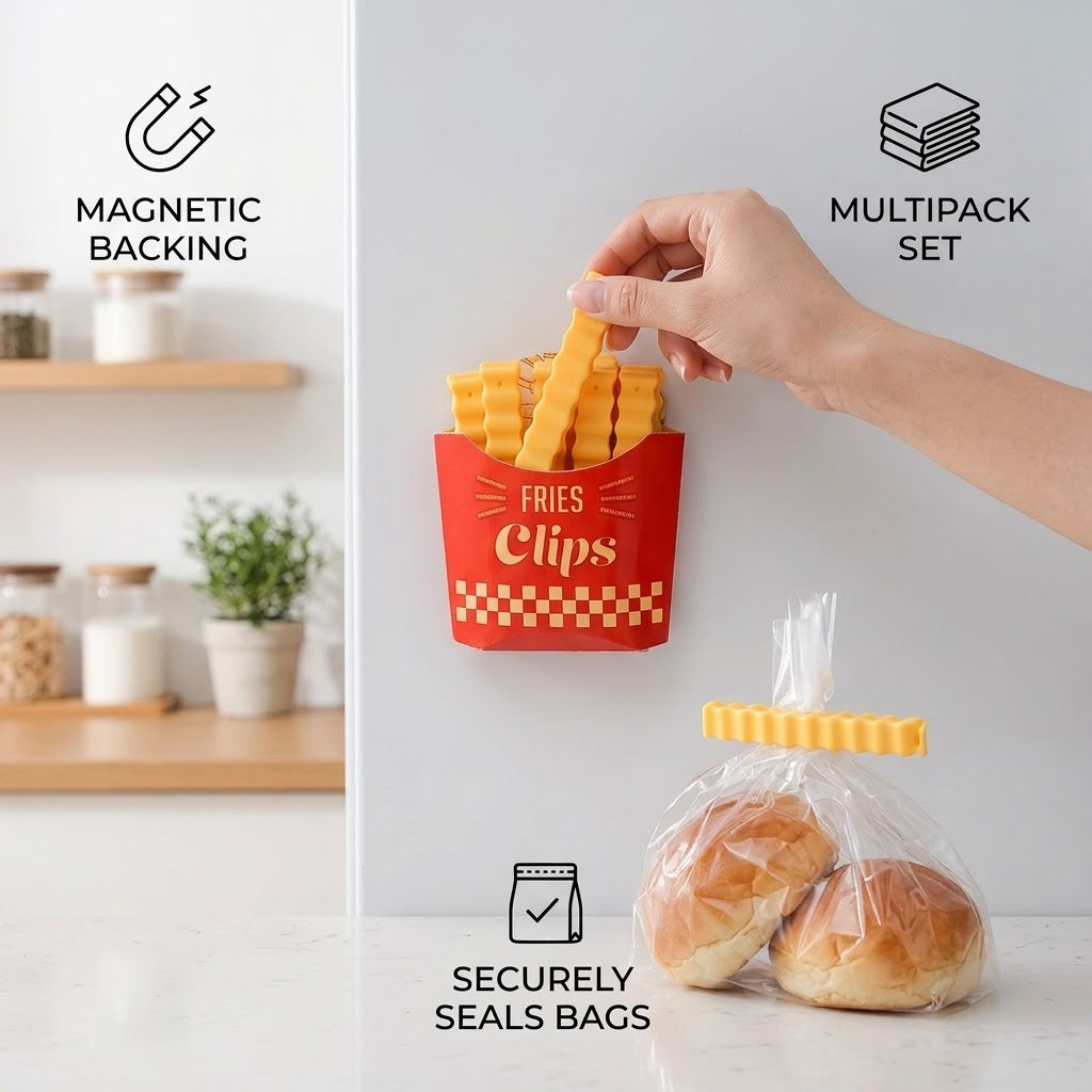 Midnight Snack Magnetic French Fry Bag Sealing Clips
