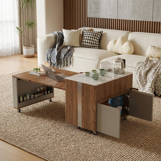 Japanese Minimalist Hidden Storage Coffee Table