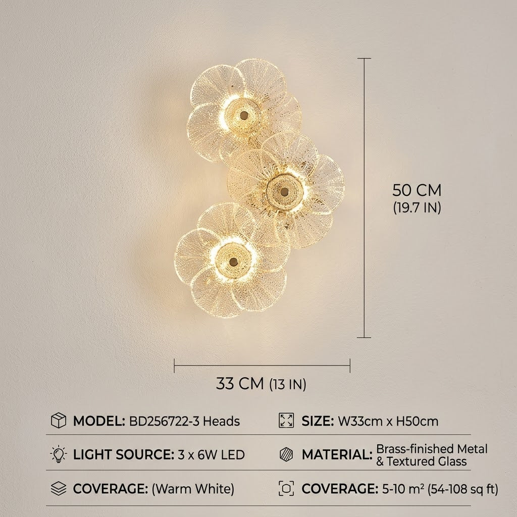 Bloom Light Glass Flower Wall Lamp